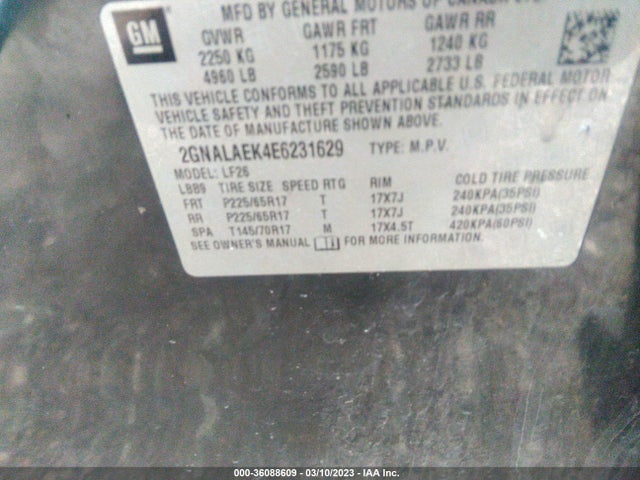 Chevrolet EQUINOX LS 2014 2GNALAEK4E6231629 Image 9