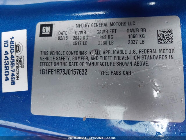 Chevrolet Camaro 1ss 2018 1G1FE1R73J0157632 Image 10