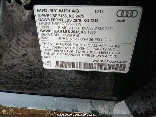 WA1BNAFYXJ2074507 Audi Q5 Premium Plus