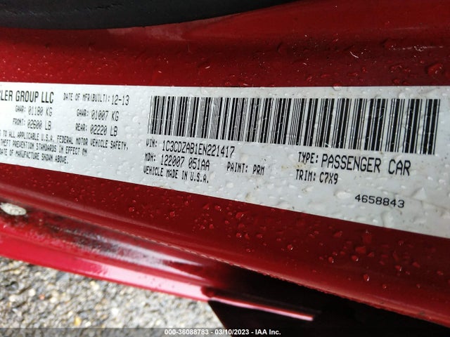 Dodge AVENGER SE 2014 1C3CDZAB1EN221417 Image 9