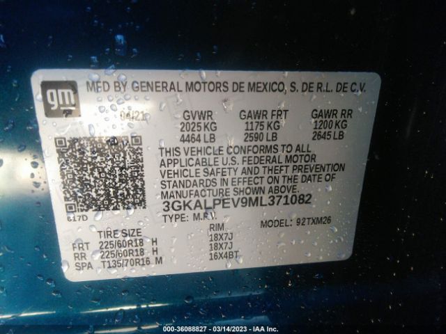3GKALPEV9ML371082 GMC Terrain Slt