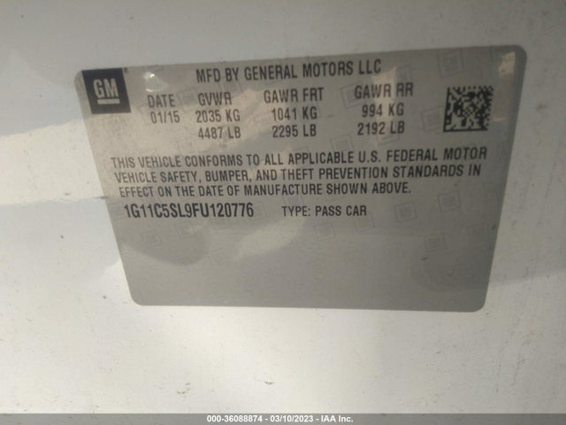Chevrolet MALIBU LT 2015 1G11C5SL9FU120776 Image 10