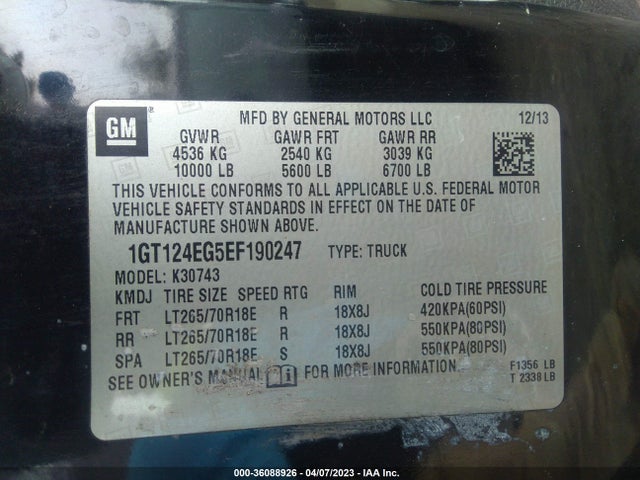 1GT124EG5EF190247 GMC Sierra