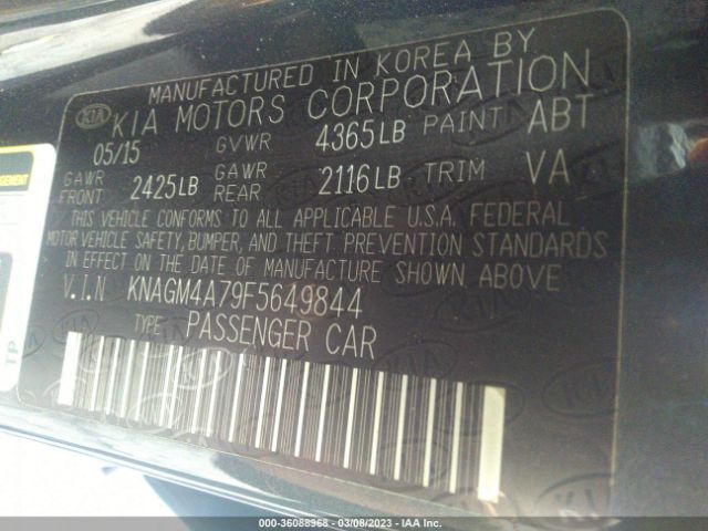 KNAGM4A79F5649844 KIA Optima Lx