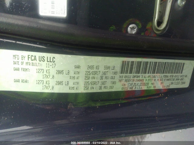 1C4PJMLX1JD599299 Jeep Cherokee Latitude Plus