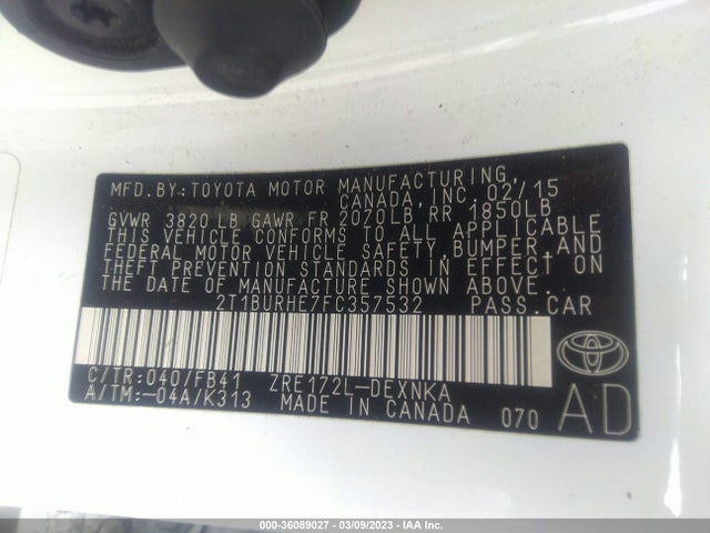 Toyota Corolla L/le/s/s Plus/le Plus 2015 2T1BURHE7FC357532 Image 11