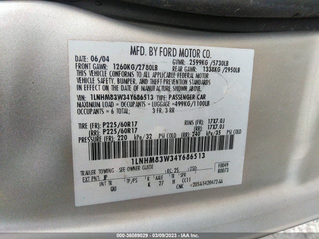 Lincoln Town Car Ultimate 2004 1LNHM83W34Y686513 Image 10