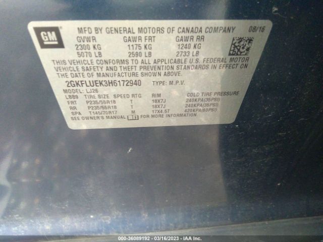 2GKFLUEK3H6172940 GMC Terrain Slt