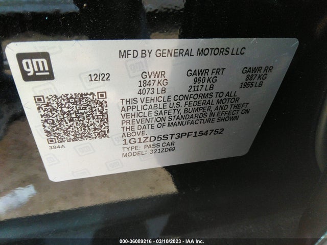 Chevrolet MALIBU LT 2023 1G1ZD5ST3PF154752 Image 9