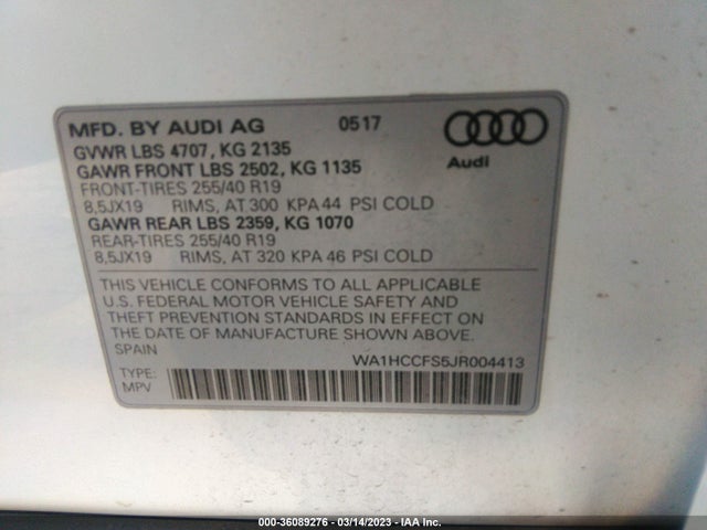 Audi Q3 Premium Plus 2018 WA1HCCFS5JR004413 Image 9