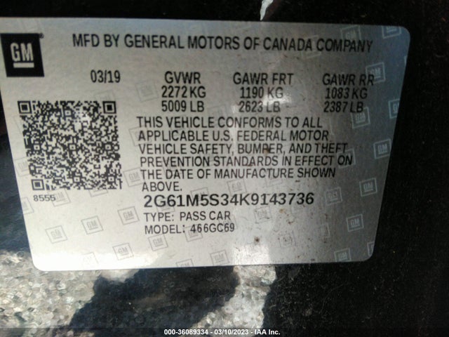 2G61M5S34K9143736 Cadillac XTS LUXURY