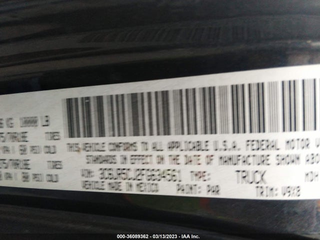 2015 RAM 2500 TRADESMAN VIN: 3C6UR5CJ2FG634561