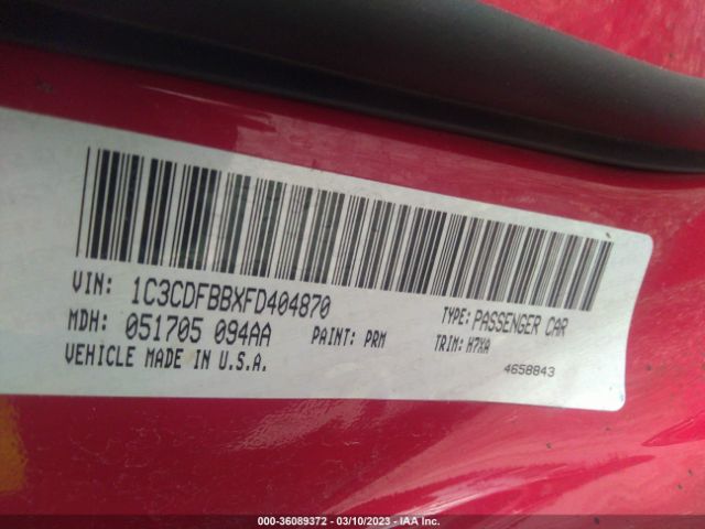 1C3CDFBBXFD404870 Dodge DART SXT