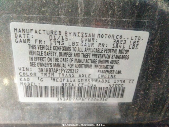 3N1AB7AP1FY226312 Nissan SENTRA S