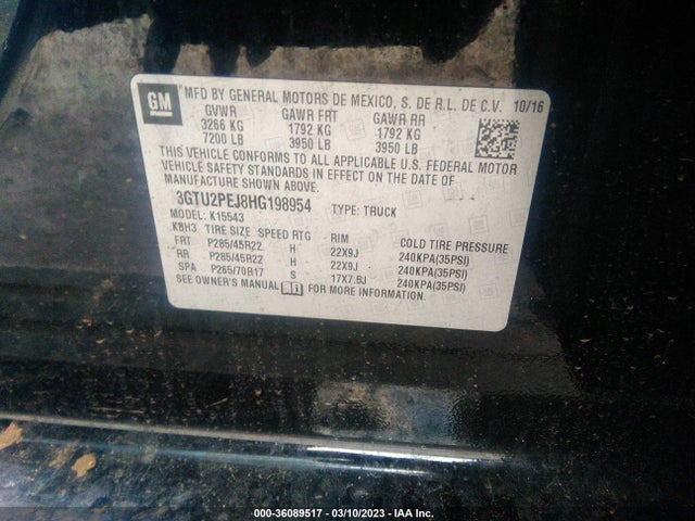 GMC Sierra 1500 Denali 2017 3GTU2PEJ8HG198954 Image 9