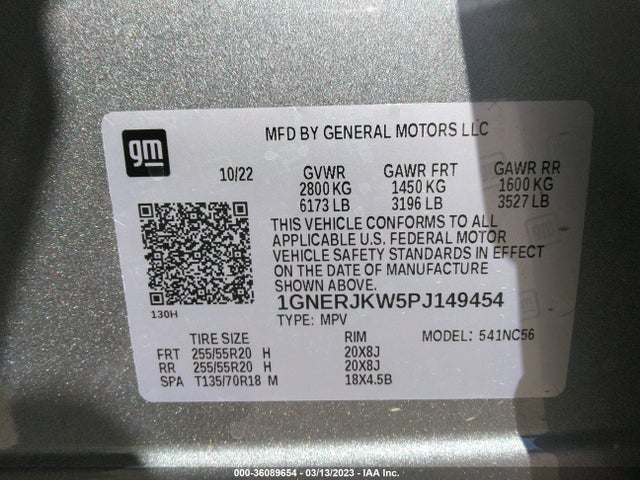 Chevrolet Traverse Rs 2023 1GNERJKW5PJ149454 Image 9