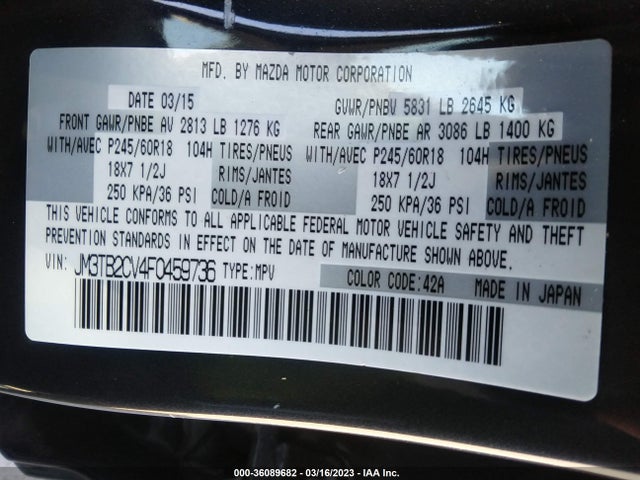 2015 Mazda CX-9, VIN: JM3TB2CV4F0459736