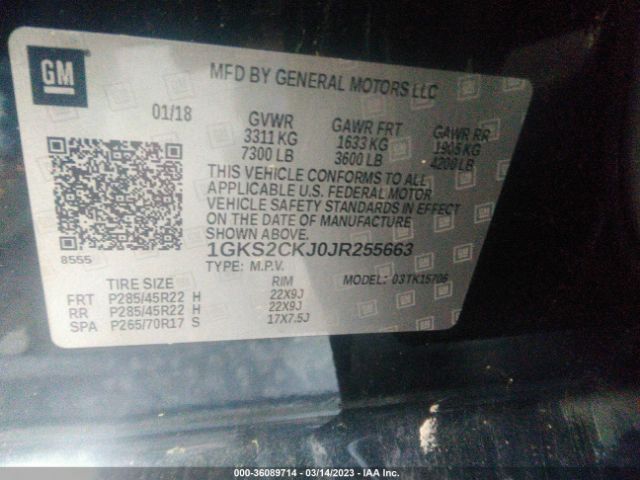 1GKS2CKJ0JR255663 GMC YUKON DENALI