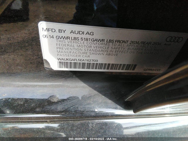 WAUKGAFL5EA162703 Audi S4 Prestige