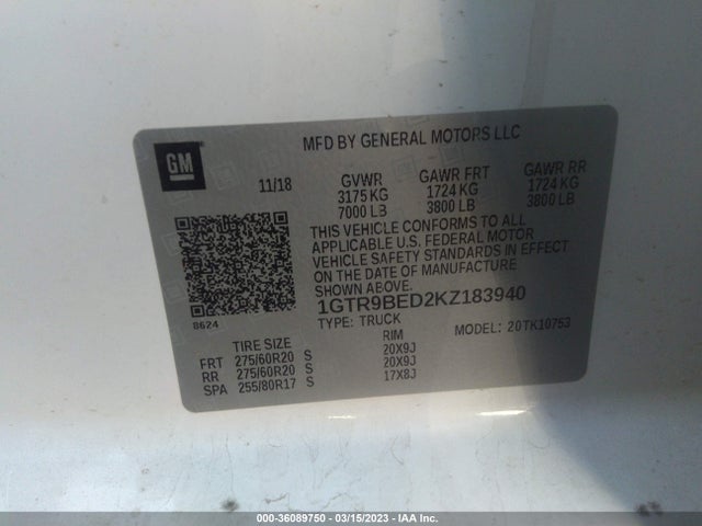 GMC Sierra 1500 Sle 2019 1GTR9BED2KZ183940 Image 9