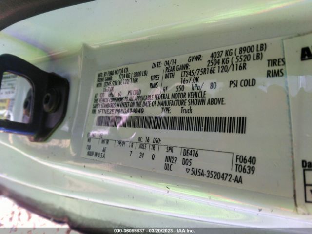 1FTNE2EW8EDA84049 Ford Econoline Cargo Van Commercial/recreational