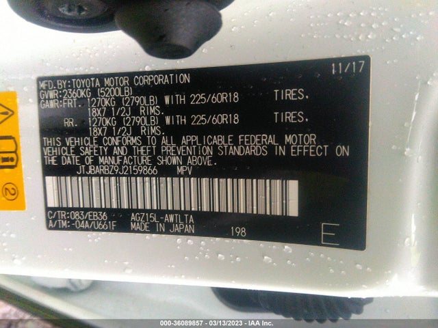 2018 Lexus NX, VIN: JTJBARBZ9J2159866