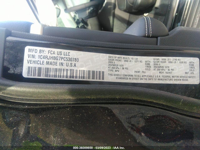2023 JEEP GRAND CHEROKEE LIMITED VIN: 1C4RJHBG7PC530780