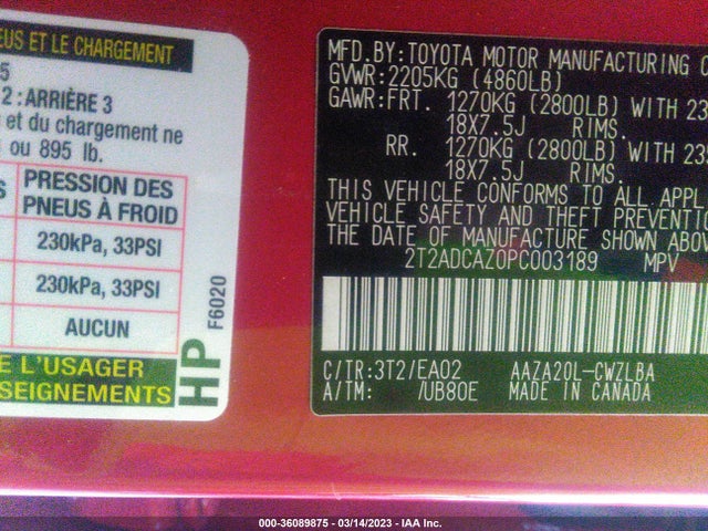 2023 Lexus NX, VIN: 2T2ADCAZ0PC003189