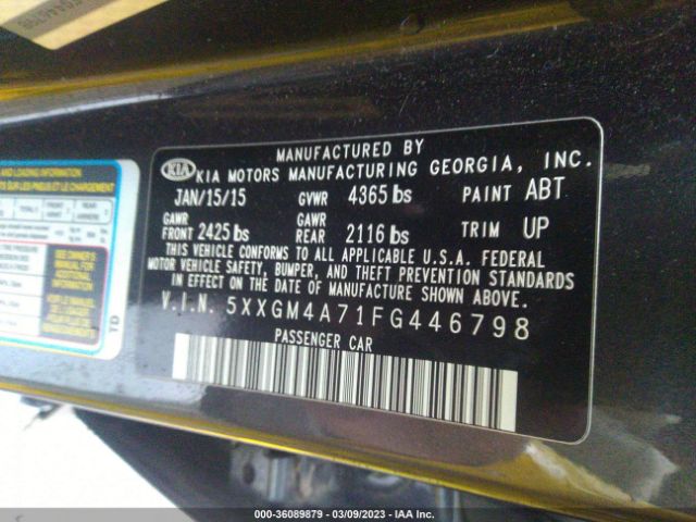 5XXGM4A71FG446798 KIA Optima Lx