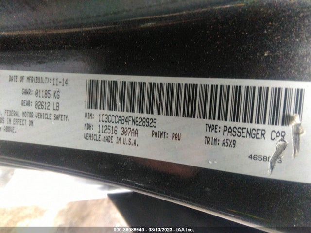 1C3CCCAB4FN628925 Chrysler 200 Limited