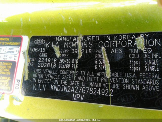 KNDJN2A27G7824922 KIA Soul Base