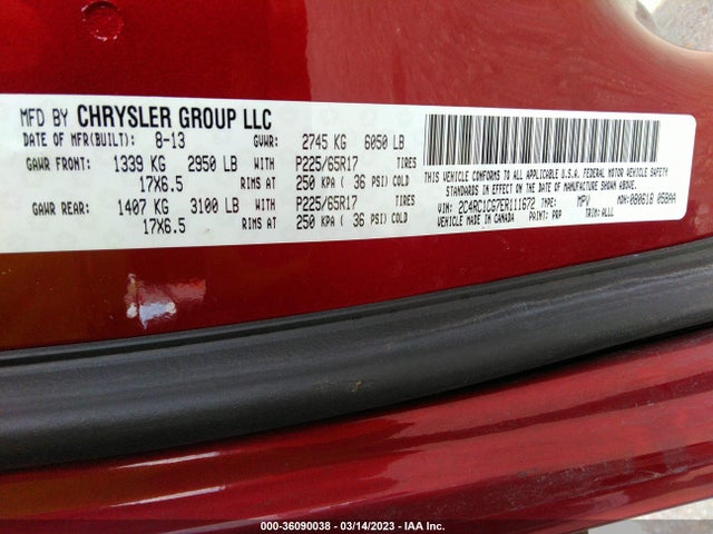 2C4RC1CG7ER111672 Chrysler Town & Country Touring-l