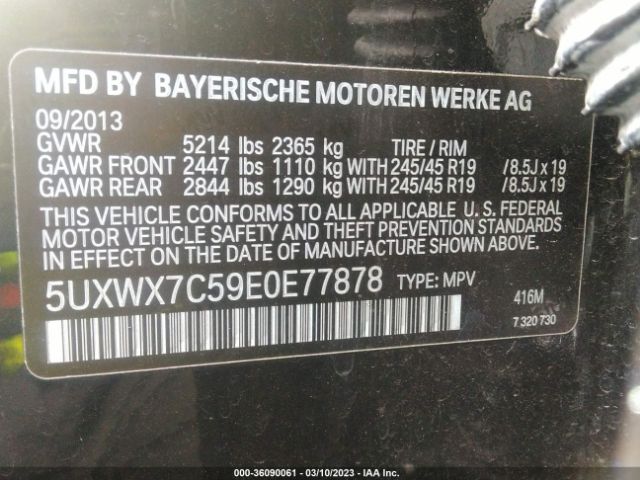 5UXWX7C59E0E77878 BMW X3 Xdrive35i