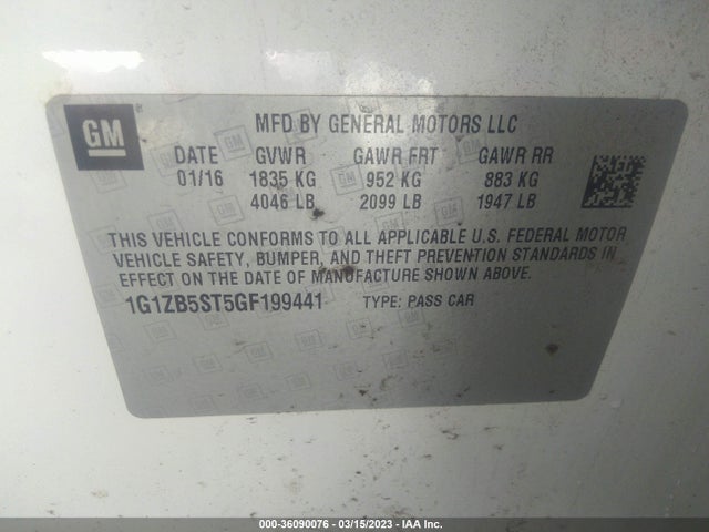 Chevrolet MALIBU LS 2016 1G1ZB5ST5GF199441 Image 9