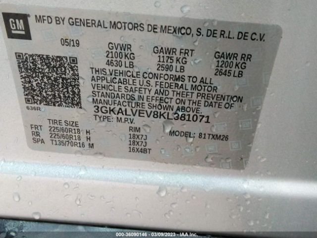 3GKALVEV8KL381071 GMC Terrain Slt