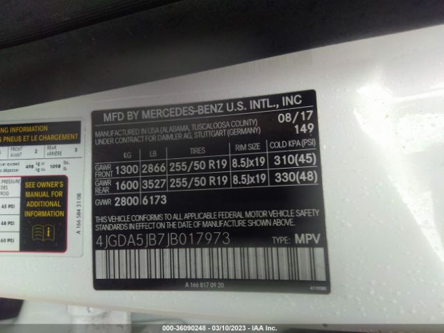 4JGDA5JB7JB017973 Mercedes-Benz Gle Gle 350