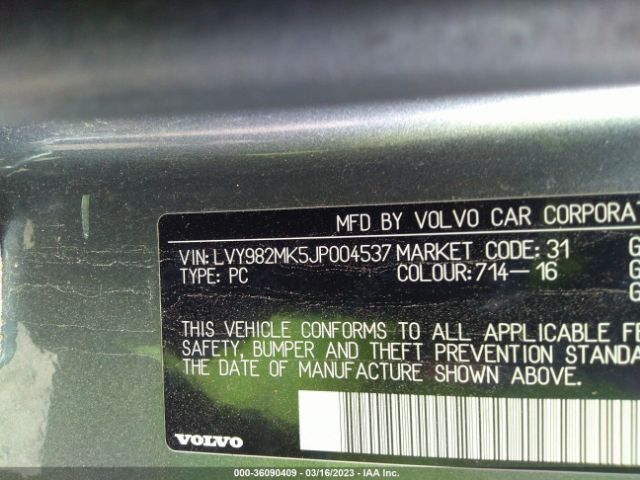 LVY982MK5JP004537 Volvo S90 Momentum