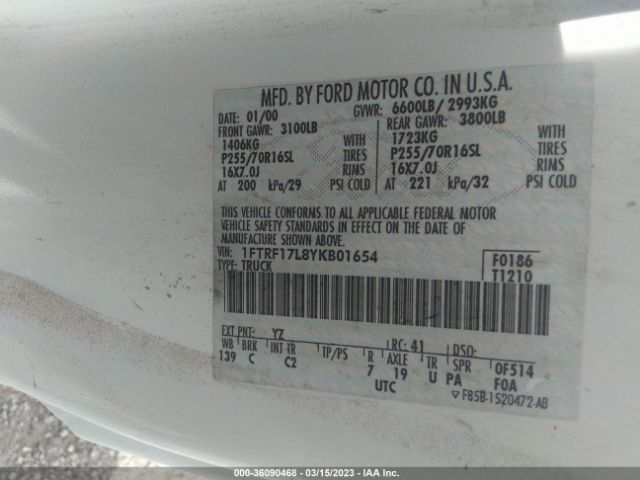 1FTRF17L8YKB01654 Ford F-150