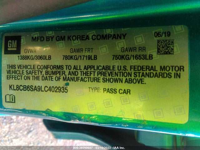Chevrolet SPARK LS 2020 KL8CB6SA9LC402935 Image 9