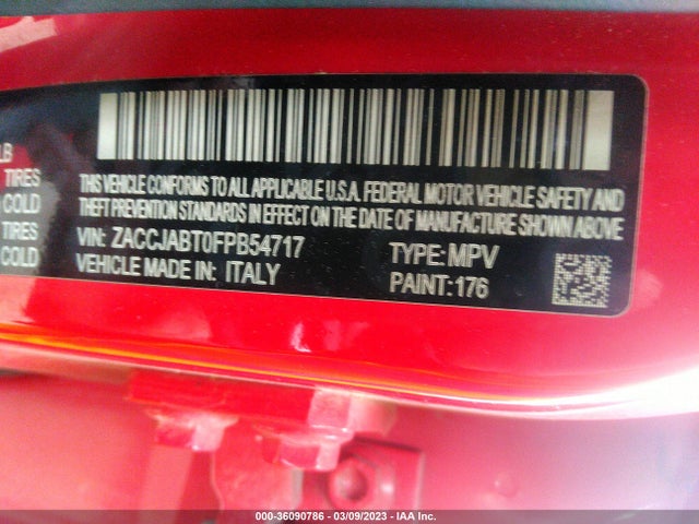 2015 JEEP RENEGADE VIN: ZACCJABT0FPB54717