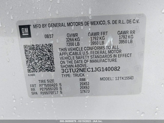 GMC Sierra 1500 Slt 2018 3GTU2NEC1JG140082 Image 10