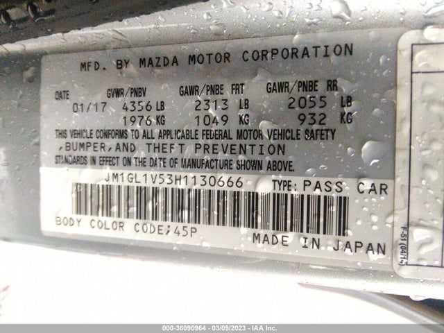 Mazda Mazda6 Touring 2017 JM1GL1V53H1130666 Image 10