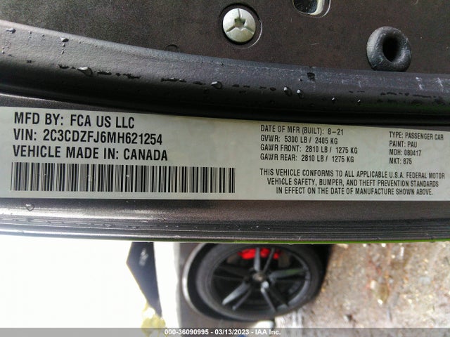 Dodge Challenger R/t Scat Pack 2021 2C3CDZFJ6MH621254 Image 9