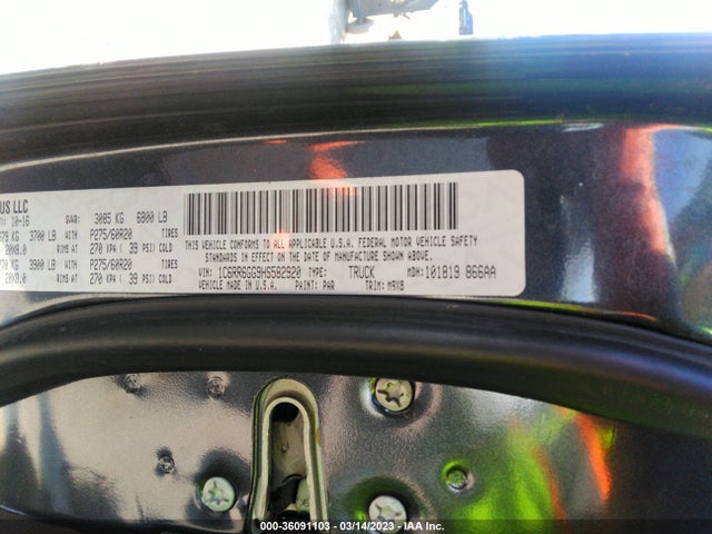 RAM 1500 Big Horn 2017 1C6RR6GG9HS582920 Image 10