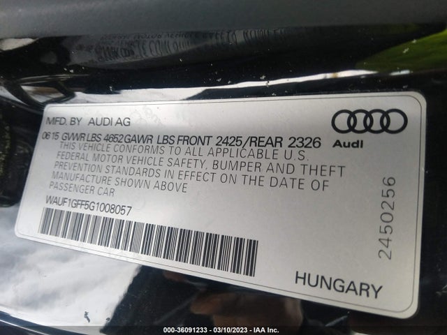 2016 Audi S3, VIN: WAUF1GFF5G1008057