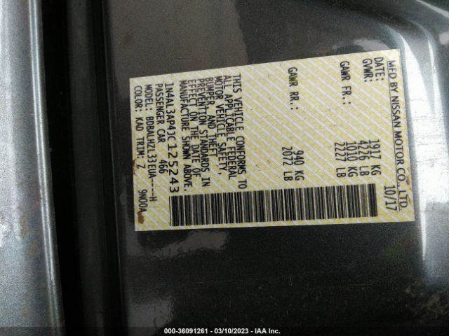 1N4AL3AP4JC125243 Nissan Altima 2.5 Sr