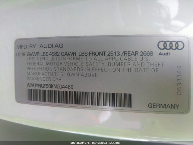 WAUYNGF50KN004469 Audi A5 Cabriolet Premium Plus