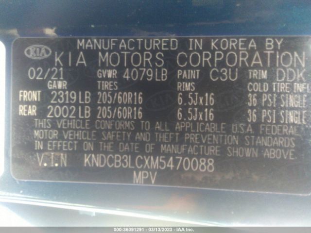 KNDCB3LCXM5470088 KIA NIRO LX