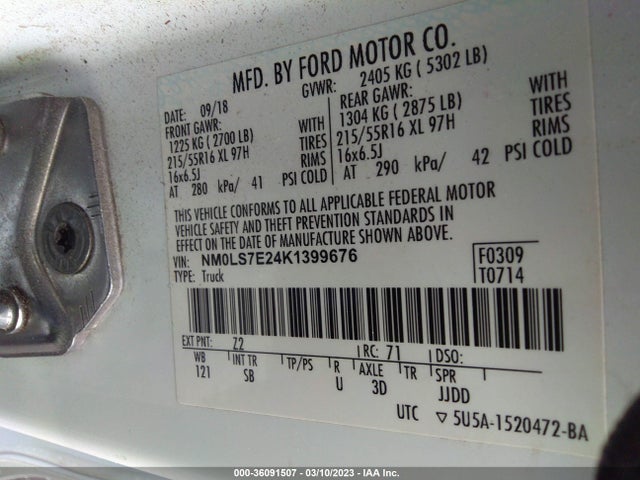 Ford Transit Connect Van Xl 2019 NM0LS7E24K1399676 Image 10