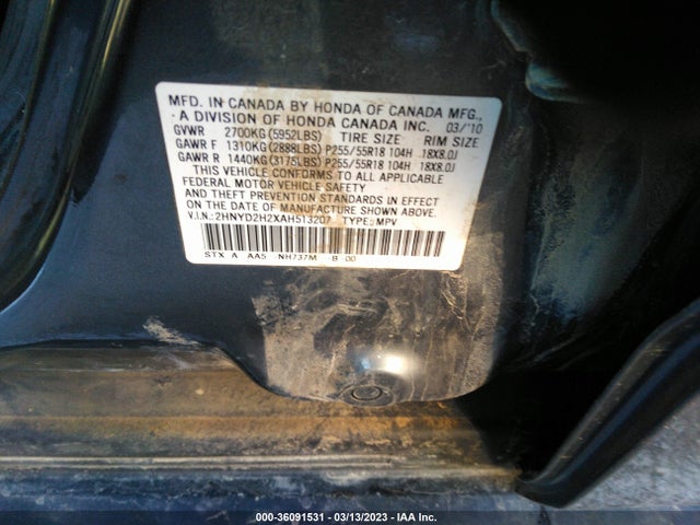 Acura MDX 2010 2HNYD2H2XAH513207 Image 10